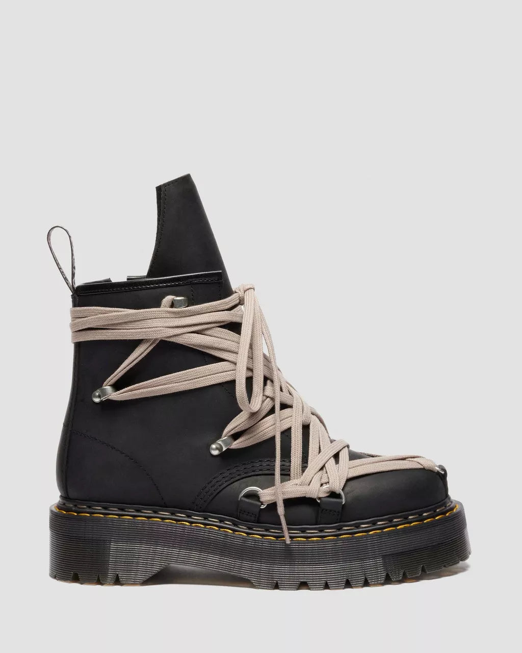 Lace-Up Leather Platform Boots