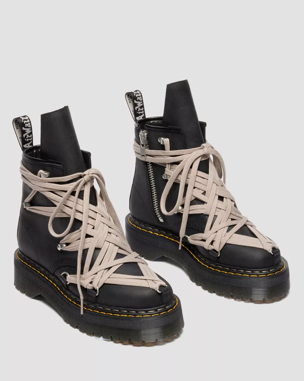 Lace-Up Leather Platform Boots
